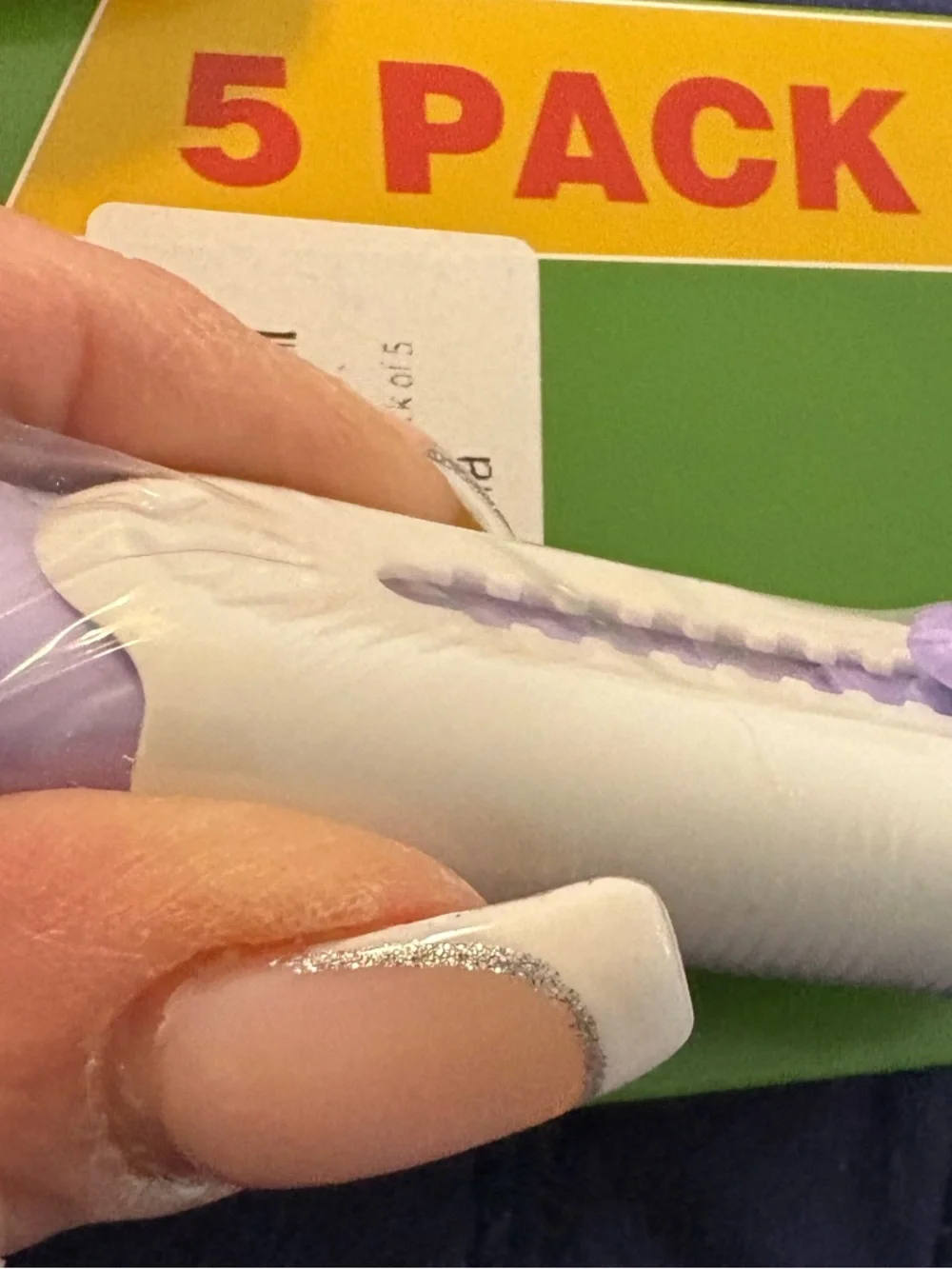 5 Pack Erasers, Purple Sliding Retractable